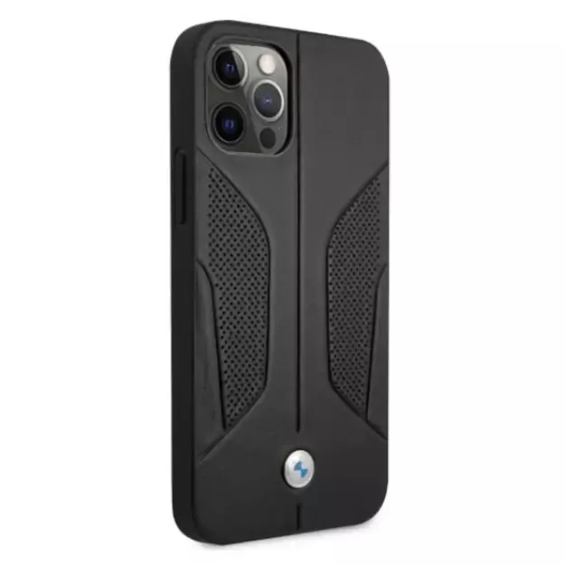 Etui BMW BMHCP12LRSCSK iPhone 12 Pro Max 6,7  czarny/black hardcase Leather Perforate Sides 10