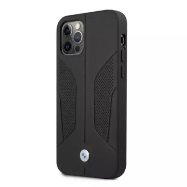 Etui BMW BMHCP12LRSCSK iPhone 12 Pro Max 6,7  czarny/black hardcase Leather Perforate Sides 8