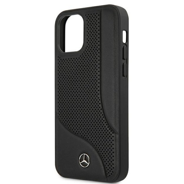 Mercedes MEHCP12SCDOBK iPhone 12 mini 5,4  czarny/black hardcase Leather Perforated Area 5