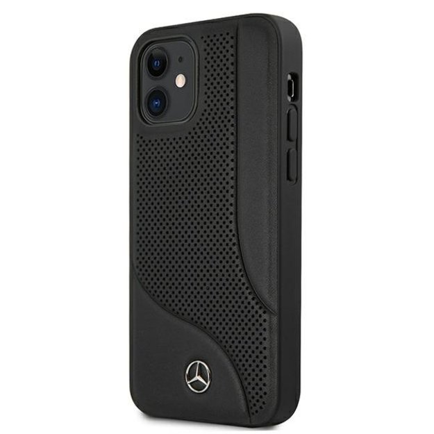 Mercedes MEHCP12SCDOBK iPhone 12 mini 5,4  czarny/black hardcase Leather Perforated Area 1