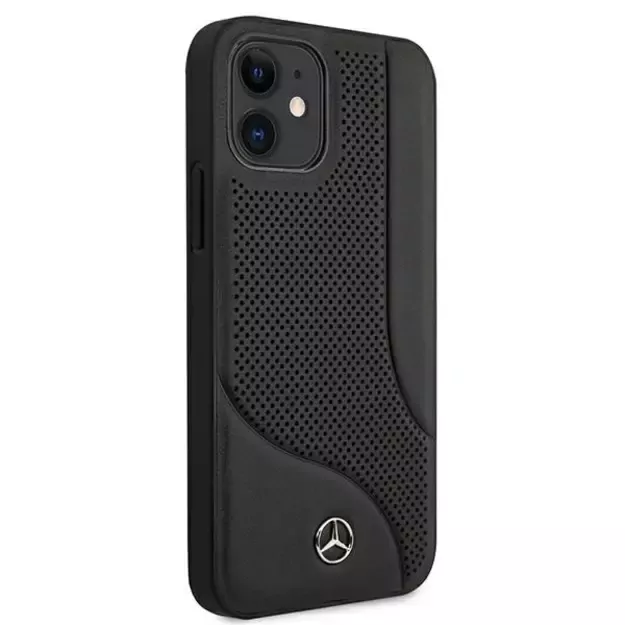 Mercedes MEHCP12SCDOBK iPhone 12 mini 5,4  czarny/black hardcase Leather Perforated Area 9