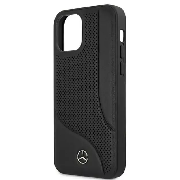 Mercedes MEHCP12SCDOBK iPhone 12 mini 5,4  czarny/black hardcase Leather Perforated Area 11