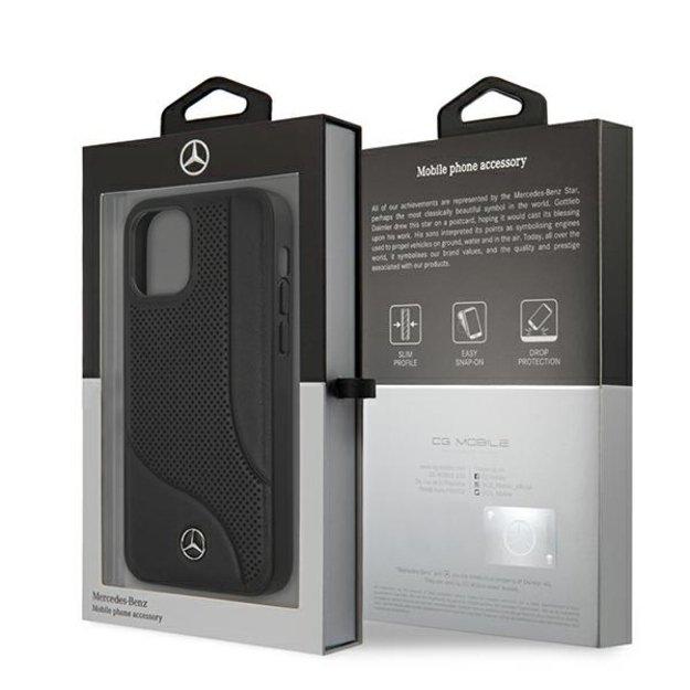 Mercedes MEHCP12SCDOBK iPhone 12 mini 5,4  czarny/black hardcase Leather Perforated Area 7