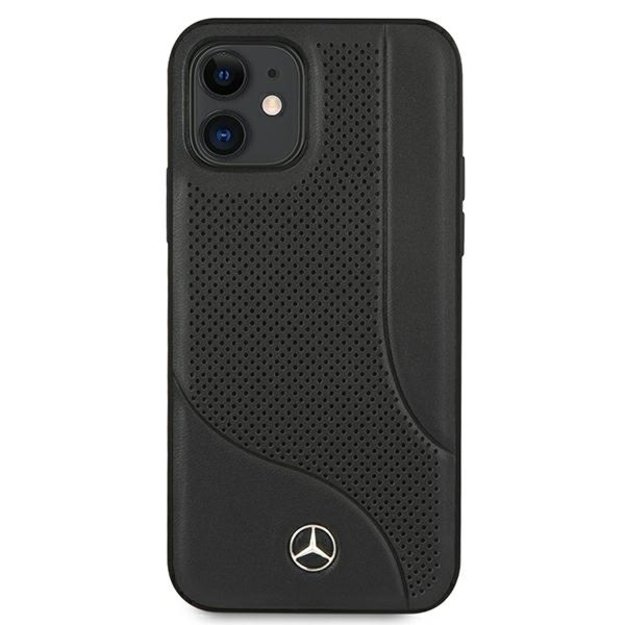 Mercedes MEHCP12SCDOBK iPhone 12 mini 5,4  czarny/black hardcase Leather Perforated Area 2