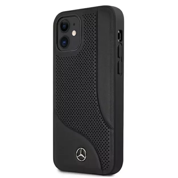 Mercedes MEHCP12SCDOBK iPhone 12 mini 5,4  czarny/black hardcase Leather Perforated Area 14