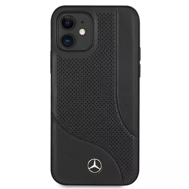 Mercedes MEHCP12SCDOBK iPhone 12 mini 5,4  czarny/black hardcase Leather Perforated Area 8