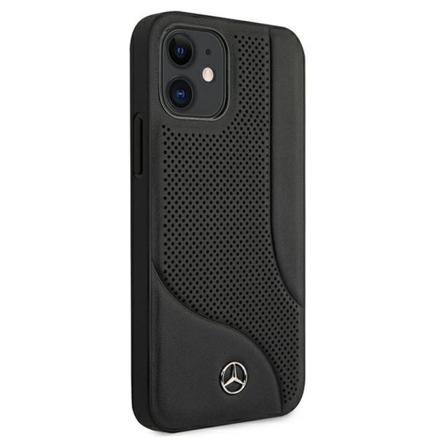 Mercedes MEHCP12SCDOBK iPhone 12 mini 5,4  czarny/black hardcase Leather Perforated Area 3