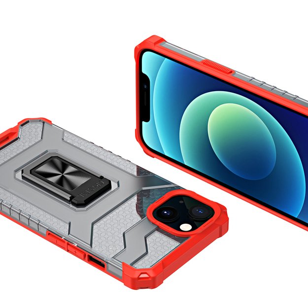Crystal Ring Case Kickstand Tough Rugged Cover for iPhone 12 mini red 4