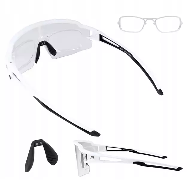 Rockbros Cycling Glasses Photochromic with UV Protection and Corrective Insert - White 4