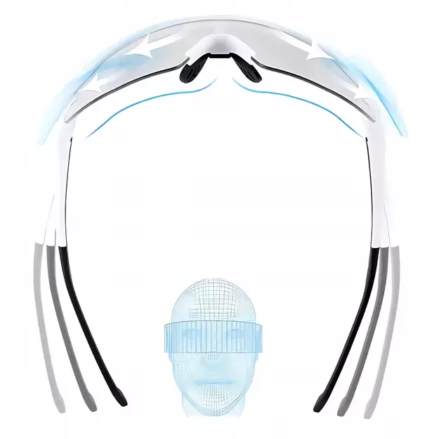 Rockbros Cycling Glasses Photochromic with UV Protection and Corrective Insert - White 5