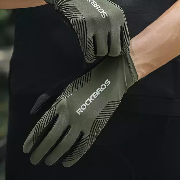 Rockbros cycling gloves spring/summer/autumn, full, size: XXL - green 5