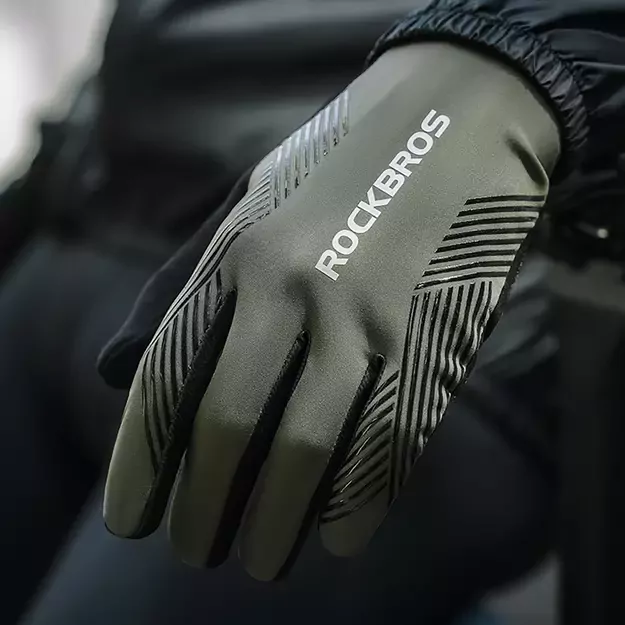 Rockbros cycling gloves spring/summer/autumn, full, size: XXL - green 7