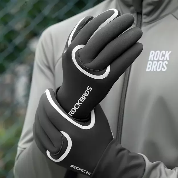 Rockbros full waterproof cycling gloves, size: S/M - black 11