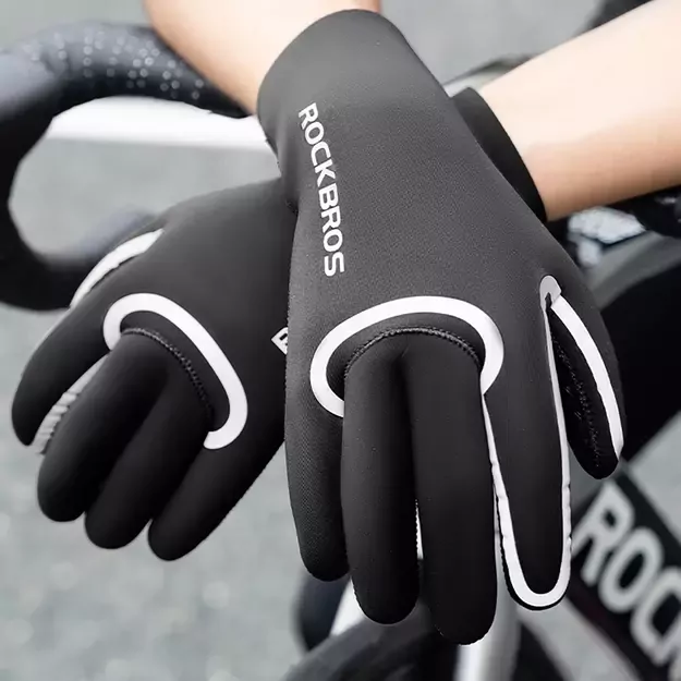 Rockbros full waterproof cycling gloves, size: S/M - black 10