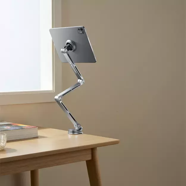 Wozinsky WTY0YS1 magnetic holder, 360° rotating, solid, for phone and tablet - gray 4
