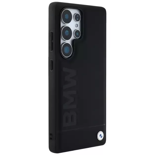BMW Leather Big Wordmark Case for Samsung Galaxy S25 Ultra - Black 3
