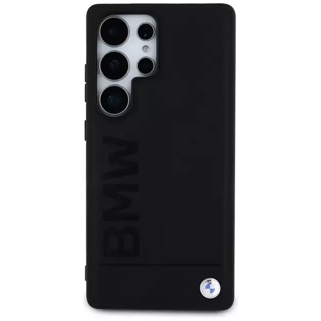 BMW Leather Big Wordmark Case for Samsung Galaxy S25 Ultra - Black 2