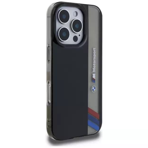 BMW Motorsport IML Vertical Stripe iPhone 16 Pro Max Case - Black 6