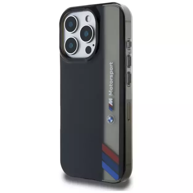 BMW Motorsport IML Vertical Stripe iPhone 16 Pro Max Case - Black 2