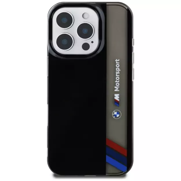 BMW Motorsport IML Vertical Stripe iPhone 16 Pro Max Case - Black 4