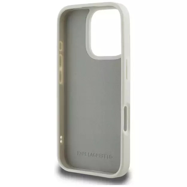 Karl Lagerfeld HC 3D Rubber Double Heads iPhone 16 Pro Case - Beige 6
