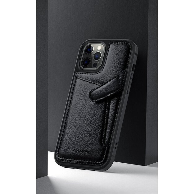 Nillkin Aoge Leather Case Flexible Armored Genuine Leather Case with Pocket for iPhone 12 Mini Black 11