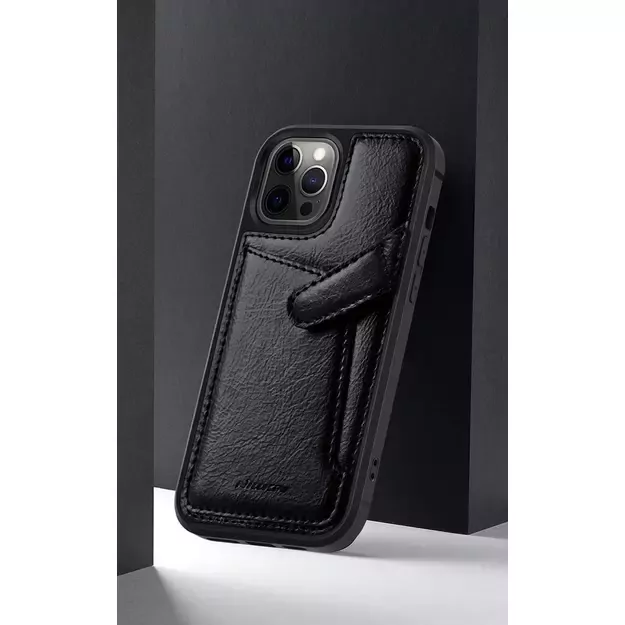 Nillkin Aoge Leather Case Flexible Armored Genuine Leather Case with Pocket for iPhone 12 Mini Black 23