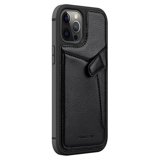 Nillkin Aoge Leather Case Flexible Armored Genuine Leather Case with Pocket for iPhone 12 Mini Black 2
