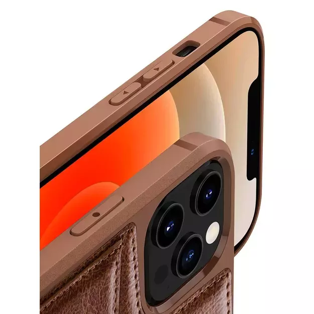 Nillkin Aoge Leather Case Flexible Armored Genuine Leather Case with Pocket for iPhone 12 Mini Black 19