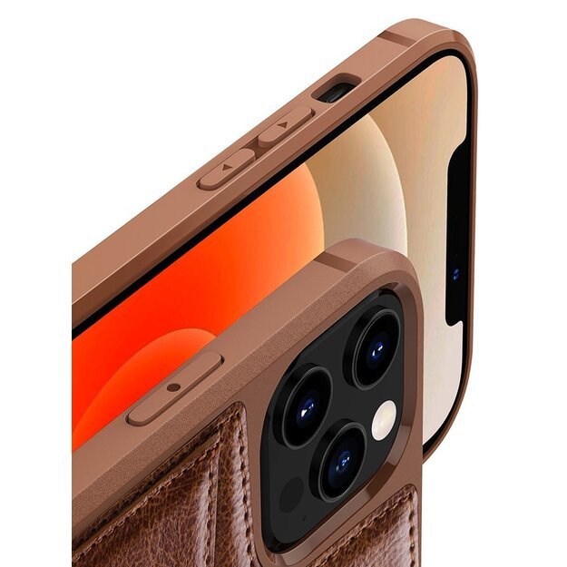 Nillkin Aoge Leather Case Flexible Armored Genuine Leather Case with Pocket for iPhone 12 Mini Black 7