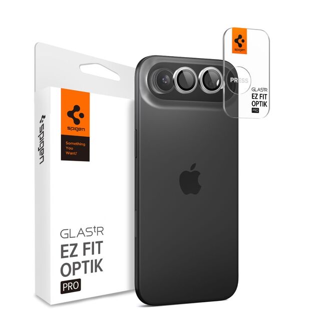 Spigen Optik Pro GLAS.TR &rdquo;EZ FIT&rdquo; Camera Cover 2-pack for iPhone Air - Silver