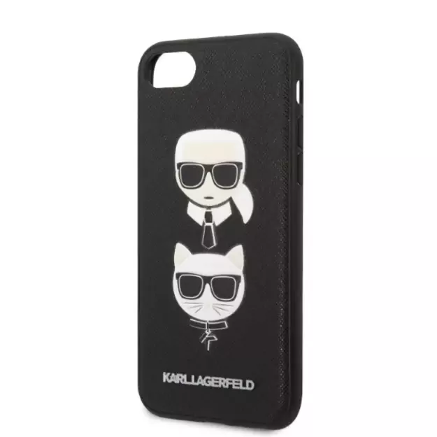 Karl Lagerfeld KLHCI8SAKICKCBK iPhone 7/8 / SE 2020 / SE 2022 black/black hardcase Saffiano Karl&amp Choupette Head 14