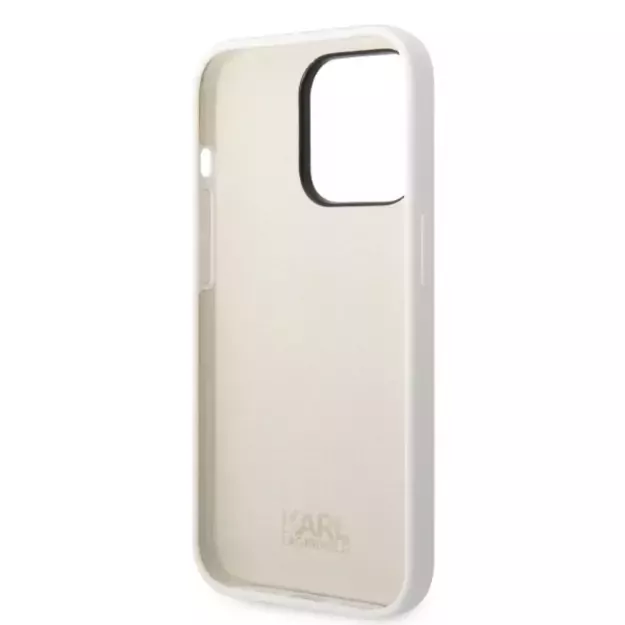 Karl Lagerfeld KLHCP14LSNCHBCH iPhone 14 Pro 6.1&quot  hardcase white/white Silicone Choupette 13