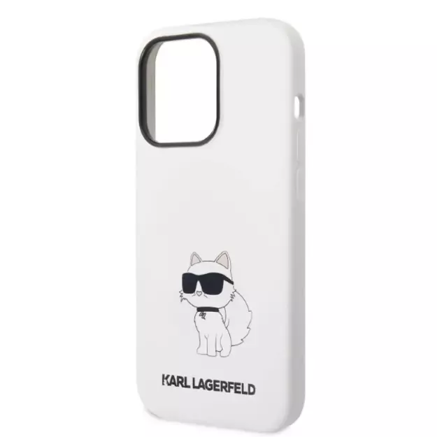 Karl Lagerfeld KLHCP14LSNCHBCH iPhone 14 Pro 6.1&quot  hardcase white/white Silicone Choupette 12