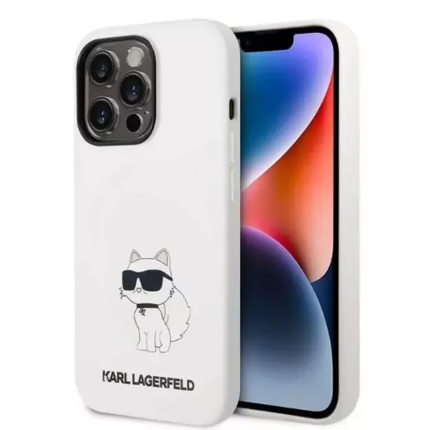 Karl Lagerfeld KLHCP14LSNCHBCH iPhone 14 Pro 6.1&quot  hardcase white/white Silicone Choupette