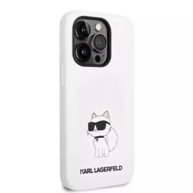 Karl Lagerfeld KLHCP14LSNCHBCH iPhone 14 Pro 6.1&quot  hardcase white/white Silicone Choupette 10