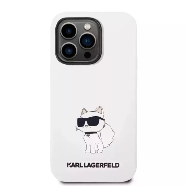 Karl Lagerfeld KLHCP14LSNCHBCH iPhone 14 Pro 6.1&quot  hardcase white/white Silicone Choupette 9