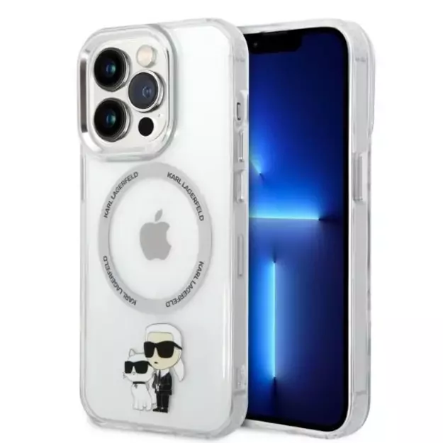 Karl Lagerfeld Iconic Karl&amp Choupette Magsafe case for iPhone 14 Pro Max - transparent