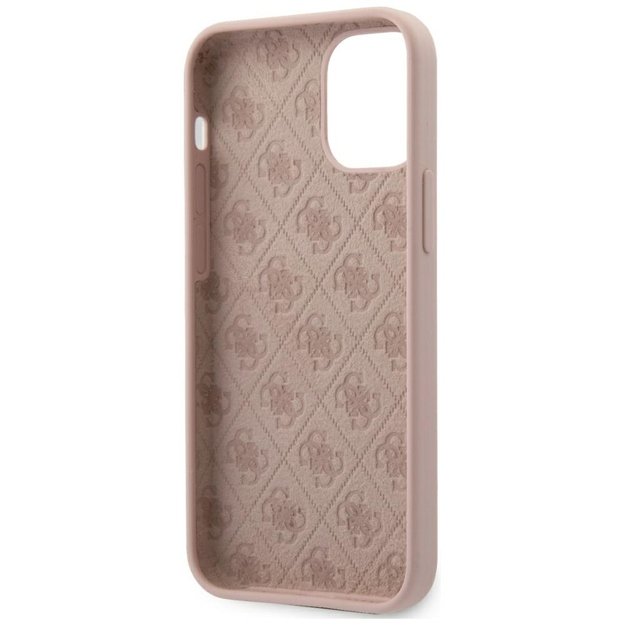Guess GUHCP12SLSLMGLP iPhone 12 mini 5.4  light pink/light pink hardcase Silicone Script Gold Logo 3