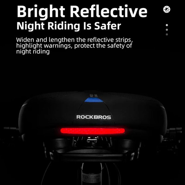 Rockbros AQ-6090B bicycle saddle - black and blue 3