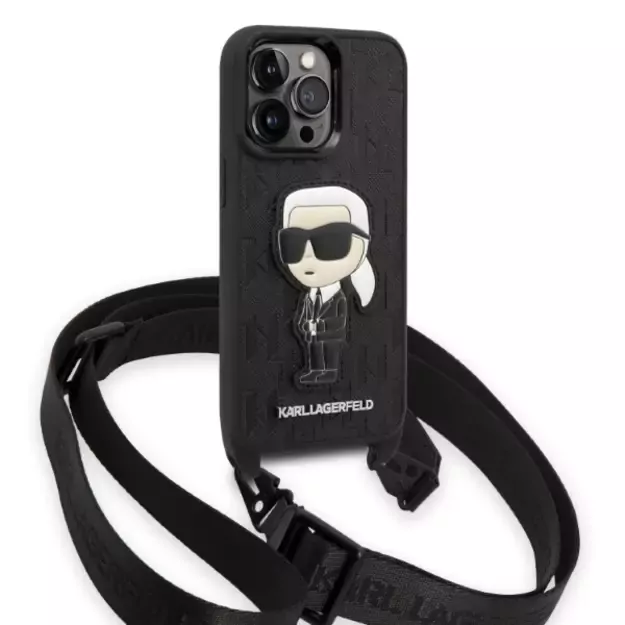 Karl Lagerfeld KLHCP14LSTKMK iPhone 14 Pro 6.1&quot  black/black hardcase Monogram Ikonik Patch 2