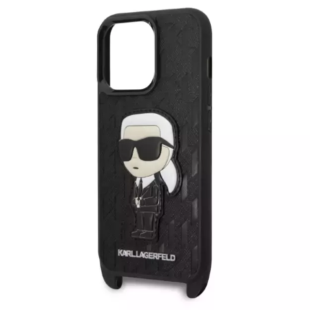 Karl Lagerfeld KLHCP14LSTKMK iPhone 14 Pro 6.1&quot  black/black hardcase Monogram Ikonik Patch 4
