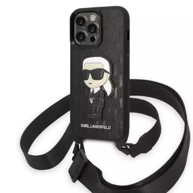 Karl Lagerfeld KLHCP14LSTKMK iPhone 14 Pro 6.1&quot  black/black hardcase Monogram Ikonik Patch