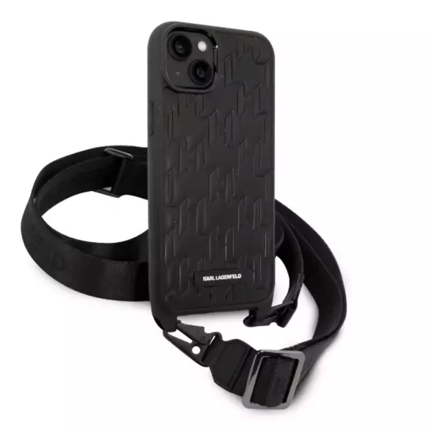 Karl Lagerfeld KLHCP14MSTMK iPhone 14 Plus 6.7&quot  hardcase black/black Monogram Plaque Logo Strap 7