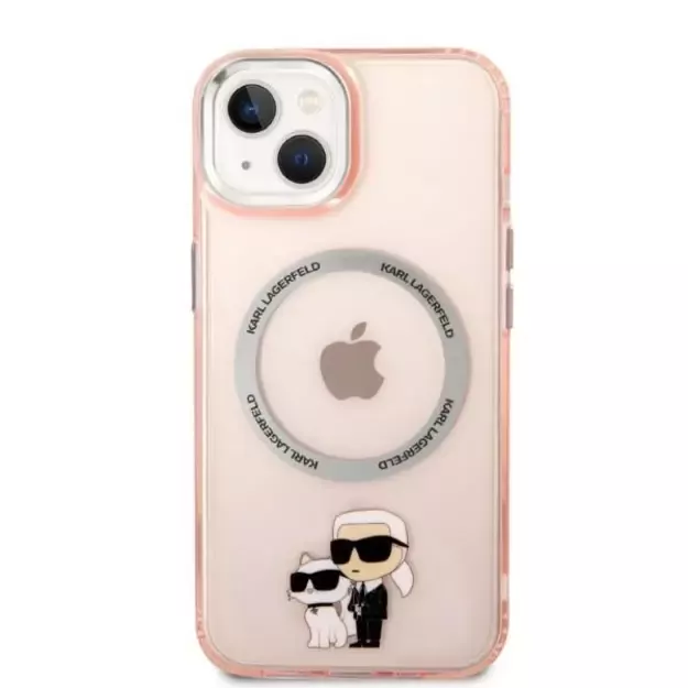 Karl Lagerfeld KLHMP14SHNKCIP iPhone 14 6.1&quot  hardcase pink/pink Iconic Karl&amp Choupette Magsafe 9