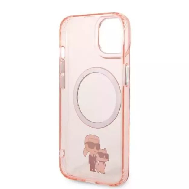 Karl Lagerfeld KLHMP14SHNKCIP iPhone 14 6.1&quot  hardcase pink/pink Iconic Karl&amp Choupette Magsafe 13