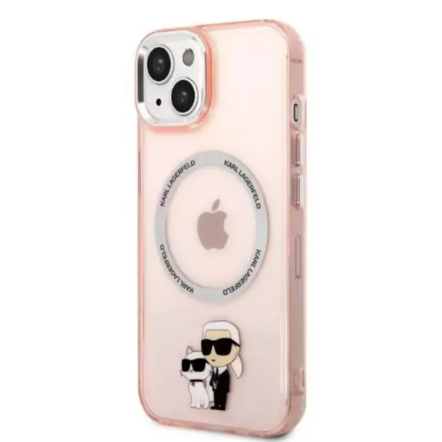 Karl Lagerfeld KLHMP14SHNKCIP iPhone 14 6.1&quot  hardcase pink/pink Iconic Karl&amp Choupette Magsafe 8