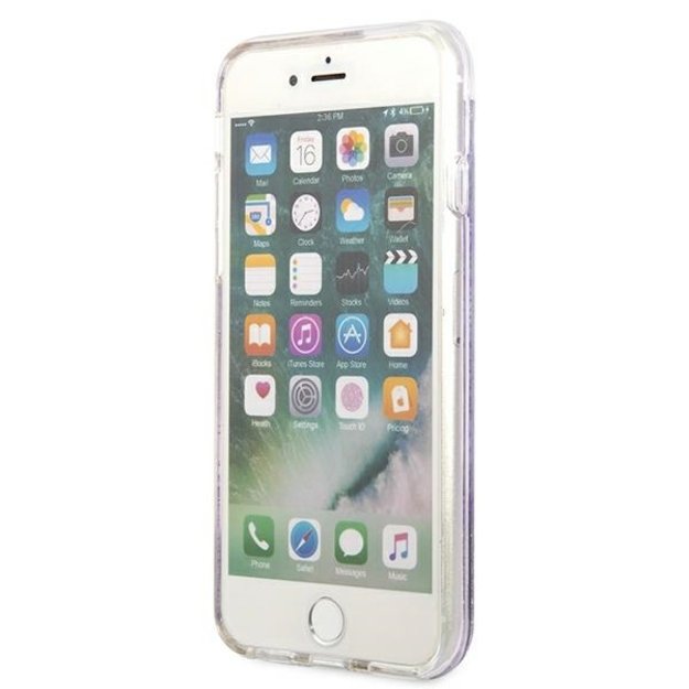 Guess Flower Liquid Glitter case for iPhone SE 2022 / SE 2020 / 7 / 8 - purple 4