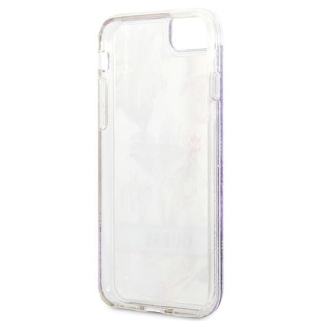 Guess Flower Liquid Glitter case for iPhone SE 2022 / SE 2020 / 7 / 8 - purple 6