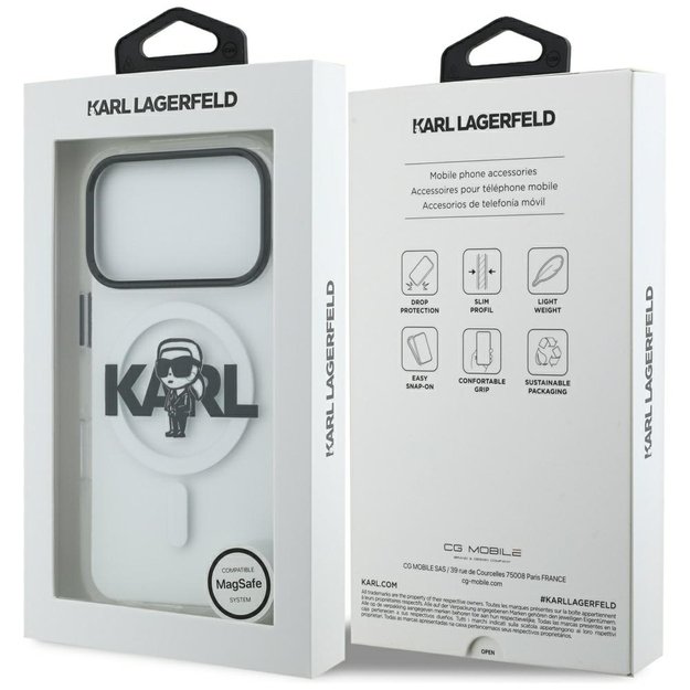 Karl Lagerfeld IML Karl Sketch Logo MagSafe Case for iPhone 17 Pro - Transparent 7